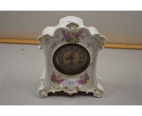 Porcelain mounted mantel clock