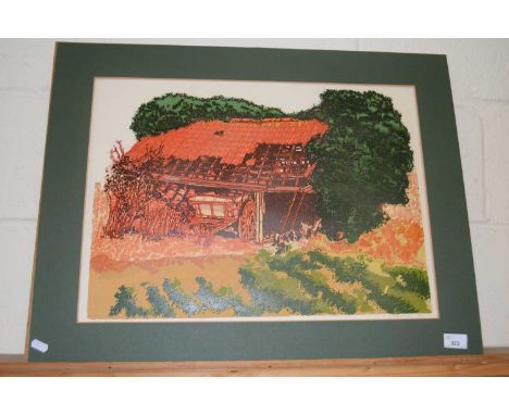H J Jackson - Derelict - coloured print, mounted but not framed