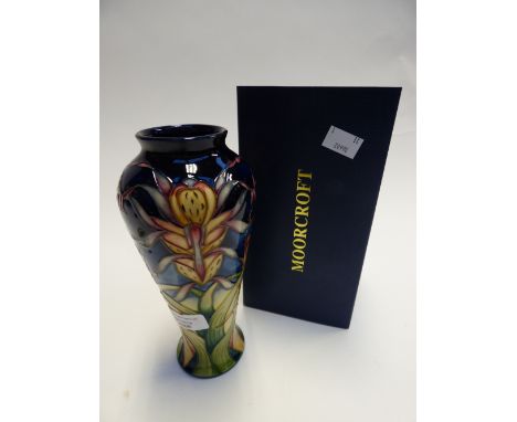 A Moorcroft Philip Gibson Orchid vase, signed and dated 2000 and 19/02/01 