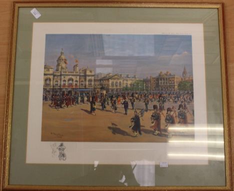 John King (1929 - 2014), Horse guards, print, signed in pencil