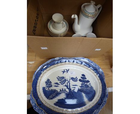 A Paragon Burford coffee set, Doulton and Spode blue and white platers