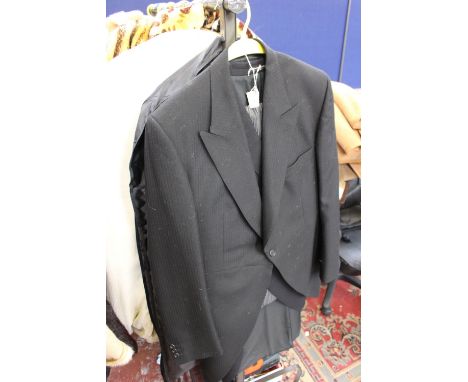A Sumrie pure wool tail coat with Ascot striped trousers, and a Magee wool tail coat (2) 