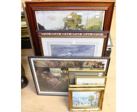 P.N. Pritchard, Hunting Lodge, Chatsworth, a watercolour, signed and dated (19)94 lower right, 51 cm by 34 cm approx; togethe