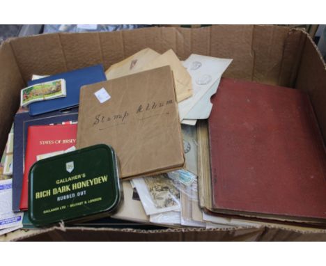 A box of printed ephemera including First World War sheet music, photographs, etc 