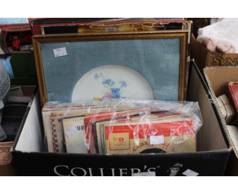 A record album with nine early 20th Century long playing records; a quantity of 45s vinyl and three classical LPs to include 