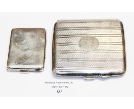 A silver cigarette case and vesta with HRH Princess Christian (2) 