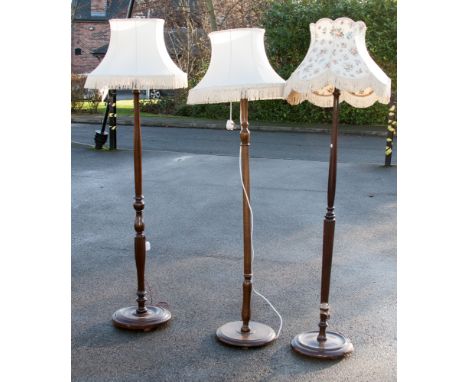 A Standard lamp, with shade, together with two  other lamps (3)
