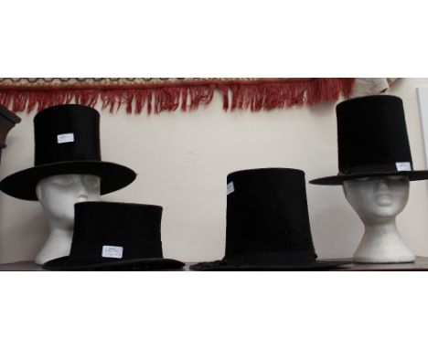 A 19th Century Welsh Hats (traditional costume) early 19th Century (Regency Top Hat) and a Victorian gentlemen's hat (4) 