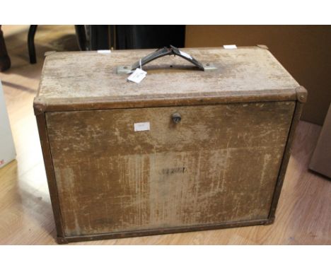 An early 20th Century tool box, containing a selection of engineering and precision tools, formerly used at Rolls Royce, incl