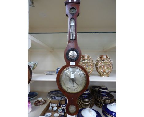 J Doughty mahogany banjo barometer