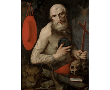 Netherlandish School, late 16th CenturyThe Penitent Saint Jerome oil on panel105.2 x 77.3cm (41 7/16 x 30 7/16in).For further