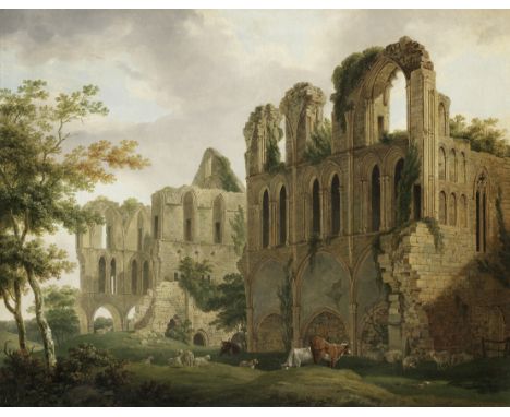 Michael Angelo Rooker (London 1747-1801)Wenlock Abbey, Shropshire signed and dated 'MARooker/1790' (on rock, lower left, M an