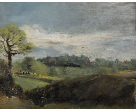 John Constable R.A. (Suffolk 1776-1837 Hampstead)East Bergholt Common oil on paper laid down on canvas 19.8 x 25.2cm (7 13/16
