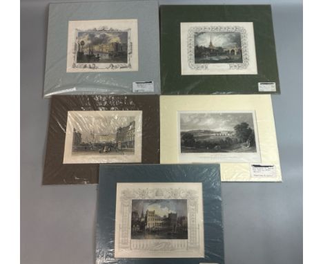 Five assorted lithograph prints including Customs House, Carlisle, New Market and Greenwich / AN57