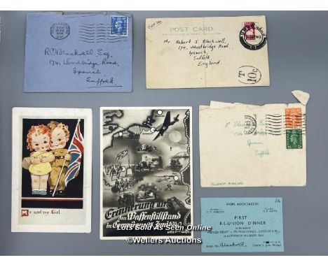 A collection of letters, postcards and envelopes relating to Private Robert "Bob" Blackwell from locations including England,