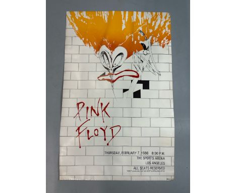 Pink Floyd The Wall - Concert poster for The Sports Arena, Los Angeles, Thursday Feb 7th, 1980, 32 x 50cm / T13