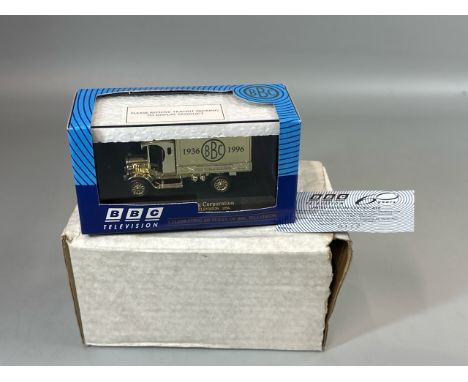 Lledo limited edition '60 Years of BBC Television' diecast van with vac-metal finish, limited edition of 7,500 in mail away b