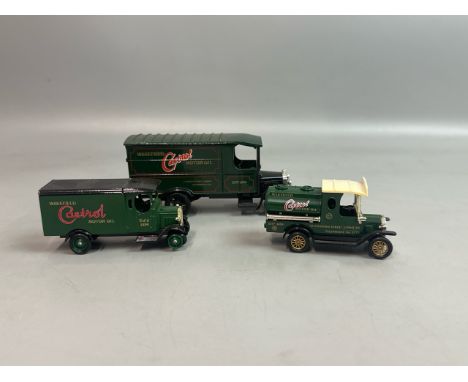 Three Castrol advertising trucks including Corgi and Lledo / T14 