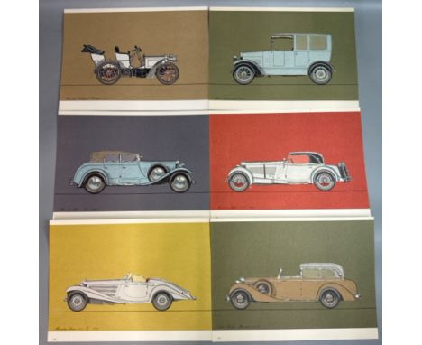 Six prints of vintage Mercedes cars / T14 
