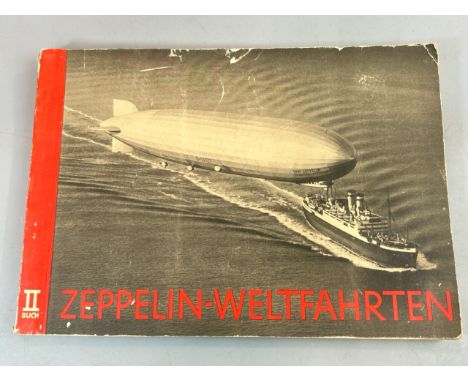"Zeppelin Weltfahrten Buch II." (Book 2), oversized softcover (cigarette photograph album), by H. Luschnath. Published in 193
