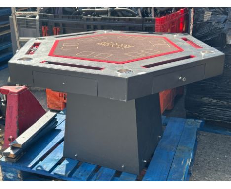 Footballing Interest - The Wayne Bridge poker table, an octagonal shaped poker table with accessories, signed by Wayne Bridge