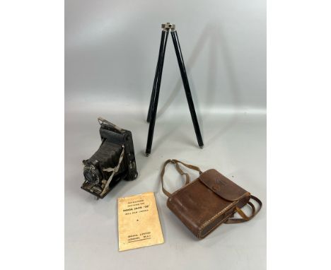 Ensign Selfix "20" folding camera with leather case, manual and tripod / AN42