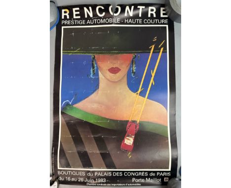 Motor Sport - 1983 poster "Rencontre Prestige Automobile Haute Couture, 40 x 60cm, rolled / T13