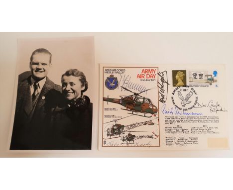 MILITARY INTERESTcomprising a photographic print of Hannah Reitsch (a leading WWII German test pilot) and companion; together