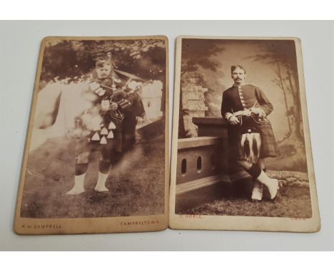 TWO VINTAGE SCOTTISH MILITARY PICTURESin black and white depicting an Argyll volunteer and an Argyll piper, both in uniform (