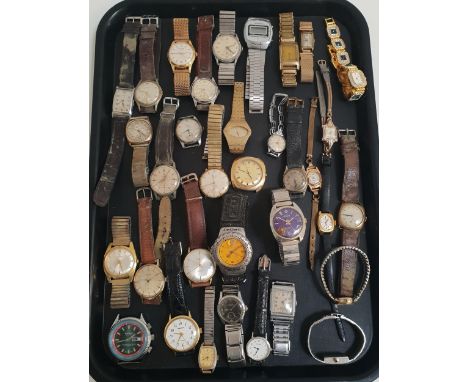 LARGE SELECTION OF LADIES AND GENTLEMEN'S WRISTWATCHESMostly vintage including, LIP, Helvetia, Revue, Paulo Franci, Rocar, Ol