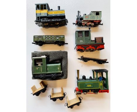 5x N Scale &amp; Narrow Gauge Steam Locomotives &amp; 5x Assorted Wagons