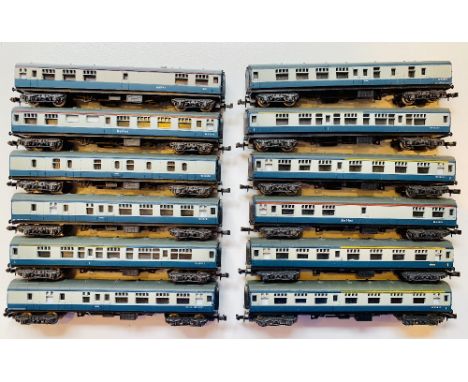 12x Lima N Gauge Blue / Grey Intercity Passenger Coaches Unboxed