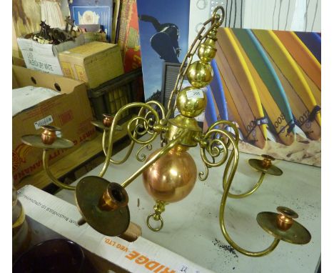 6 branch brass centre light fitting