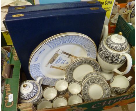 Wedgwood Florentine W4312 coffee service and a 2 masonic collector's plates