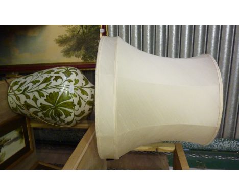 Large ceramic table lamp with shade