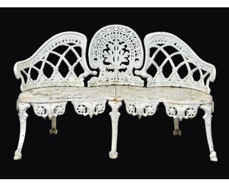 A Victorian style cast iron garden bench, 138cm 