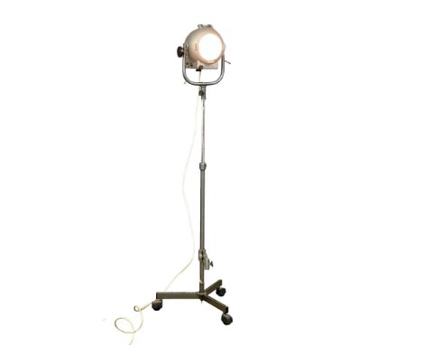 A large mid 20th century telescopic RRB stage light floor lamp. Working. Closed 137cm. Full extended 212cm 