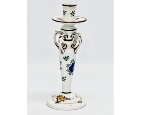 A rare early 20th century Wemyss Ware candlestick. Circa 1900. Impressed mark. 24.5cm 