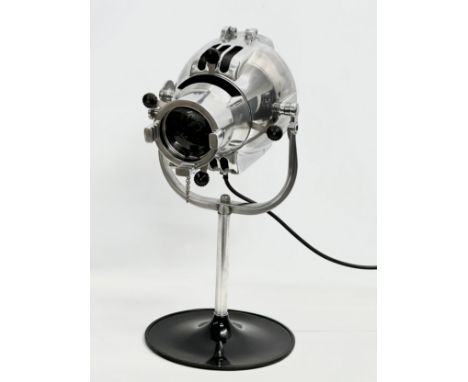A professionally made vintage Strand Electric polished stage light Steampunk lamp. Working. 28x57cm 