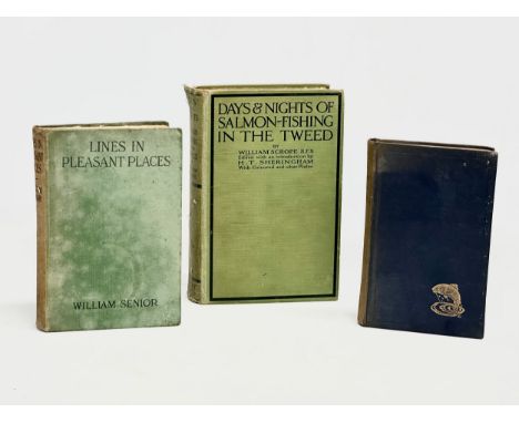 4 early 20th century Irish books on fishing. The Angler’s Guide book (not in first picture) Days &amp; Nights of Salmon Fishi