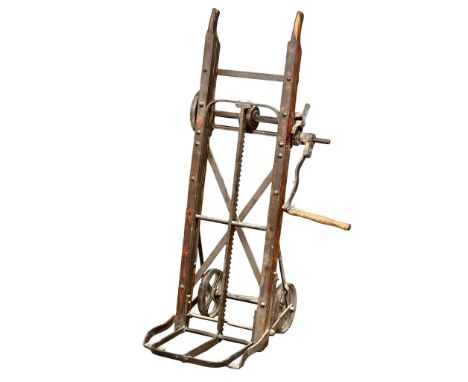 A large vintage Sack Truck/Sack Lift. 158cm closed. 