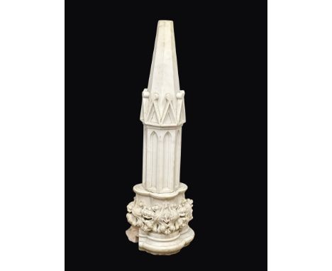 A large marble Gothic Revival Chapel finial. Armagh Chapel. 106cm 