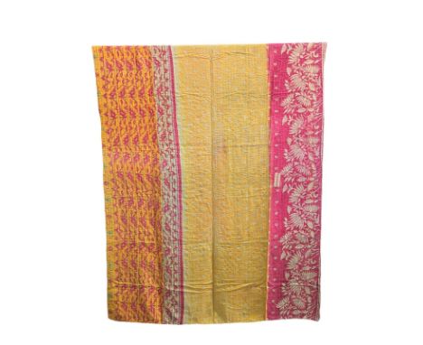 A large vintage throw made from Indian Sarees. 142x222cm 