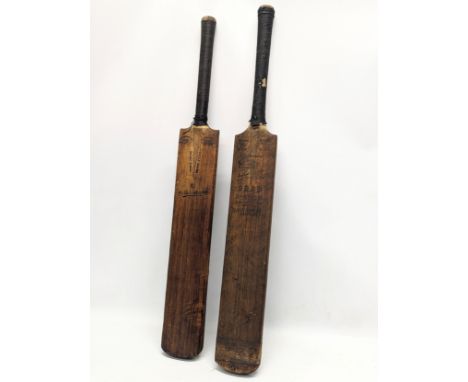 2 vintage cricket bats by Stuart Surridge &amp; Co. Ltd, and Gunn &amp; Moore Ltd 'The Autograph.' 
