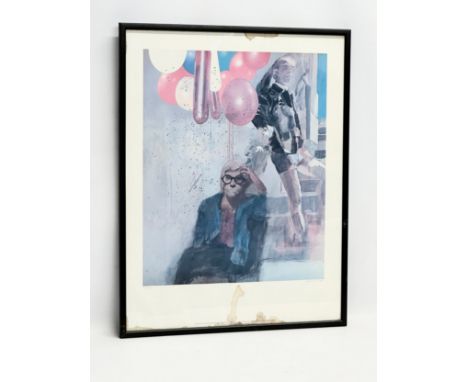 A Signed Limited Edition print by Peter Blake. From the original photograph of David Hockney. 32/100. W 