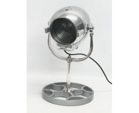 A professionally made vintage Strand Electric polished stage light lamp. Working. 28x51cm 