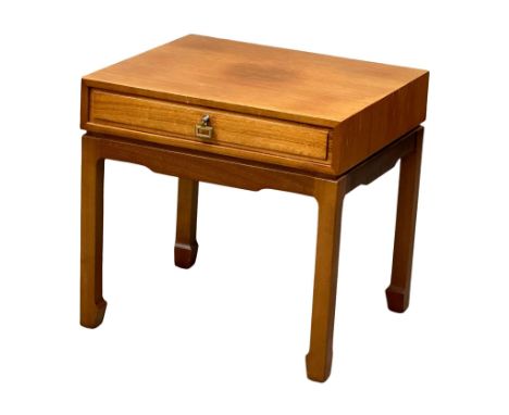 A Legate Furniture Mid Century teak double sided lamp table. 53x46x52cm 