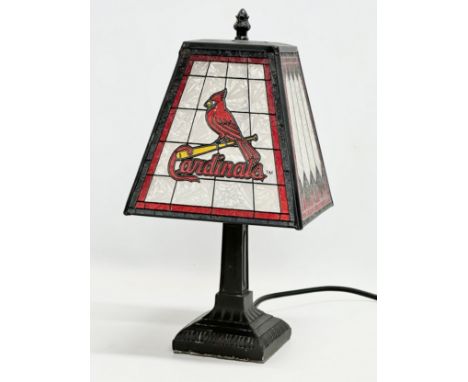 A Cardinals Tiffany style lamp. 18x37cm 