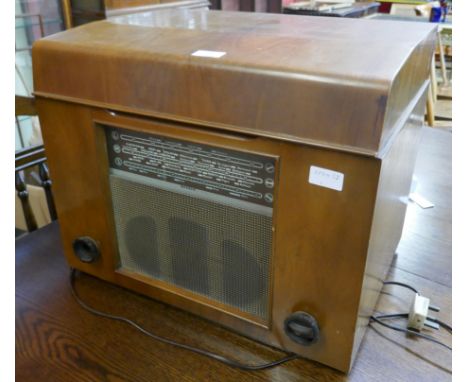 A walnut cased Ferguson radio and record player 