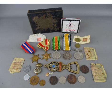 World War I &amp; II group of five, including a 1914-18 medal awarded to 20350 Pte J Williams RWFUS, the other four unmarked,
